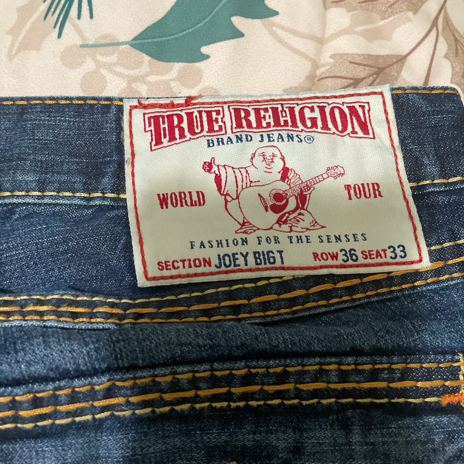 HELLA RARE True religion jeans MB3 YELLOW FLARED JOEY 36x33 image 4