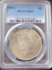 1922  Silver Peace Dollar PCGS MS64