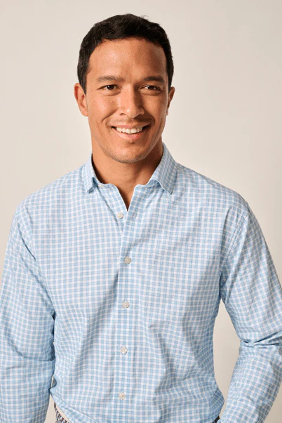 johnnie-O Performance Button Down Shirt - Westwood Maliblu Size M