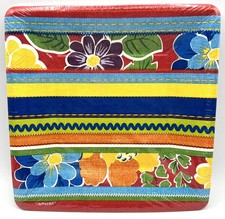 Cabana Rio Stripe Tropical Summer Luau Beach Pool Theme Party 7" Dessert Plates
