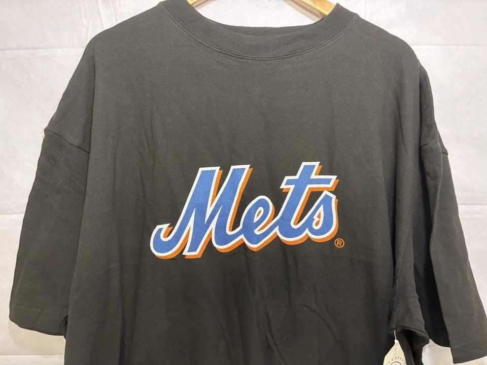 Camiseta New York Mets Majestic Para Hombres Santana #57 Negra Gráfica Manga Corta 2XT Foto 4 de 4