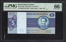 Brazil 5 Cruzeiros ND (1974) P192c Uncirculated Grade 66