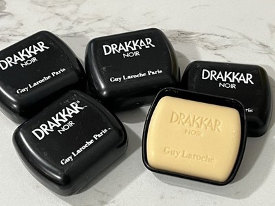 4X Guy Laroche Drakkar Noir - 0.88 oz mini soap bar with tray, 25g VINTAGE (#XE4