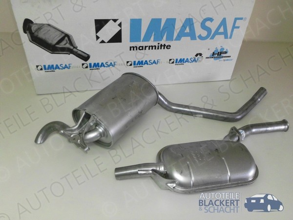 Imasaf Auspuffset Mitteltopf+Endtopf für Mercedes 190 E 1.8 80KW W201 1990-1993-image