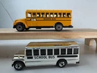 Vintage 1988 Hot Wheels Silver Chrome School Bus & Yellow School Bus Diecast Lot