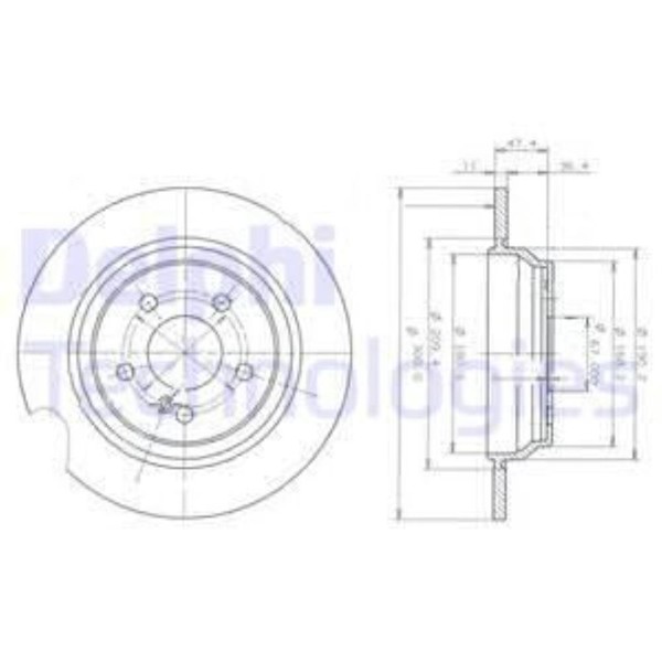 Delphi 2X Bremsscheibe Hinten Ø300 Mm Voll FüR Mercedes-Benz SL R230 350-image
