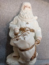 Vintage White Santa With Toy Bag Little Santa In Bag Unmarked Christmas Holiday