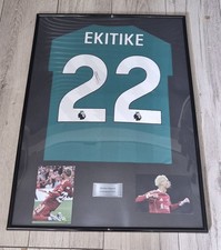 Signed Football Shirt. Ekitike Signed Liverpool Shirt In Frame With COA