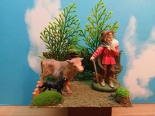 Presepe – Scenografia - Diorama -Contadino con mucca 15x10