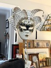Original Hand-painted Venetian Harlequin Music Notes Mask made in Italy