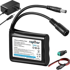 12V 2600Mah Rechargeable Li-Ion Battery Pack with 12.6V Charger, 3A Max DC Outpu