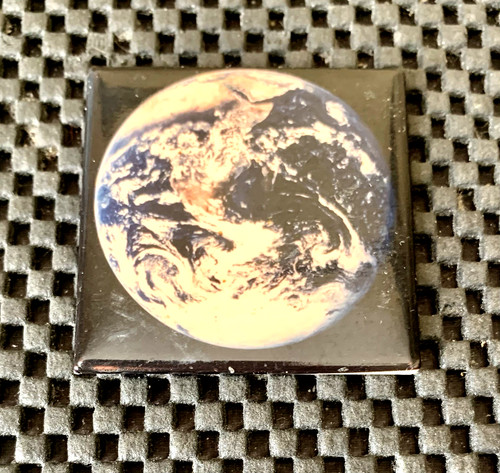 PLANET EARTH FROM OUTER SPACE PHOTO MAGNET 2 1/8" X 2 1/8" NOS
