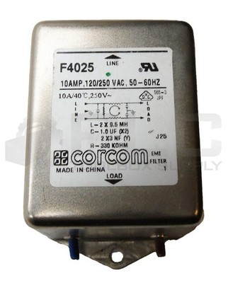CORCOM F4025 EMI FILTER 10A 120/250VAC 50-60HZ
