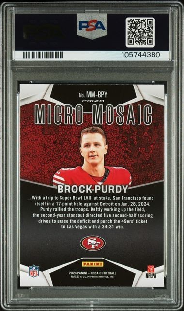 2024 Mosaic BROCK PURDY Micro Mosaic SSP #MMBPY - PSA 8 - 49ers Case Hit view 2