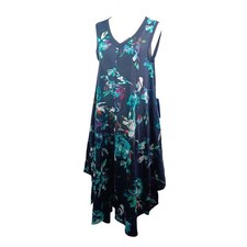 Simply Vera Vera Wang Womens Floral Asymmetric Dress Size S Pockets Fairy Grunge
