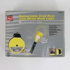 Commercial Electric 307-956 25ft Retractable Cord Reel With Work Light Open Box