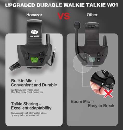 W01 Walkie Talkies Compatible with Walker's Razor Slim Electronic Ear Muffs, ... - Afbeelding 2 van 9