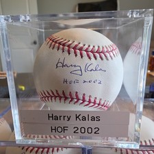 HARRY KALAS SIGNED IN PERSON OML BASEBALL PHILLIES HOF ANNOUNCER DIED 4/13/ 2009