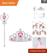 Enchanting Princess Tiara and Magic Wand Set - Perfect Gift for Little Dreamers