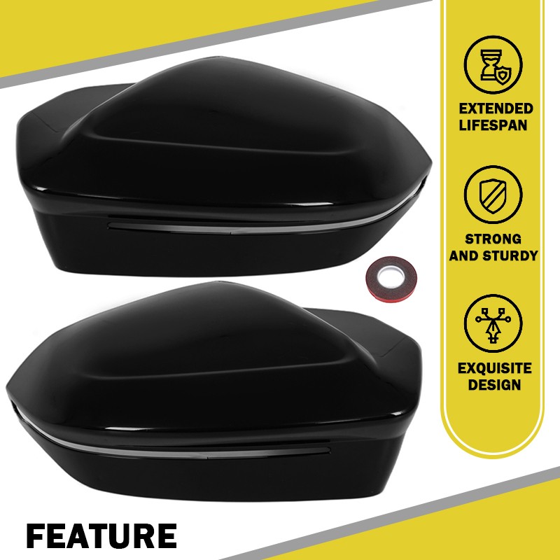 Black For BMW X3 G45 530i 540i i5 G60 Rearview Mirror Cover Overlay Accessories