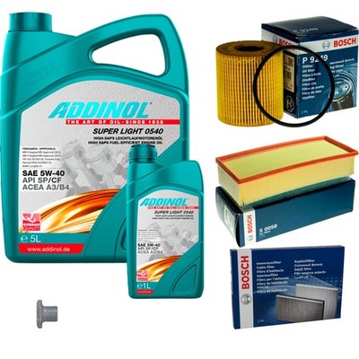 BOSCH Inspektionspaket 6L ADDINOL SUPER LIGHT 5W-40 für Lancia Phedra 179 2.0 D