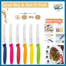Stainless Steel 6-Piece Steak Knife Set with Ergonomic Handles Dishwasher Safe