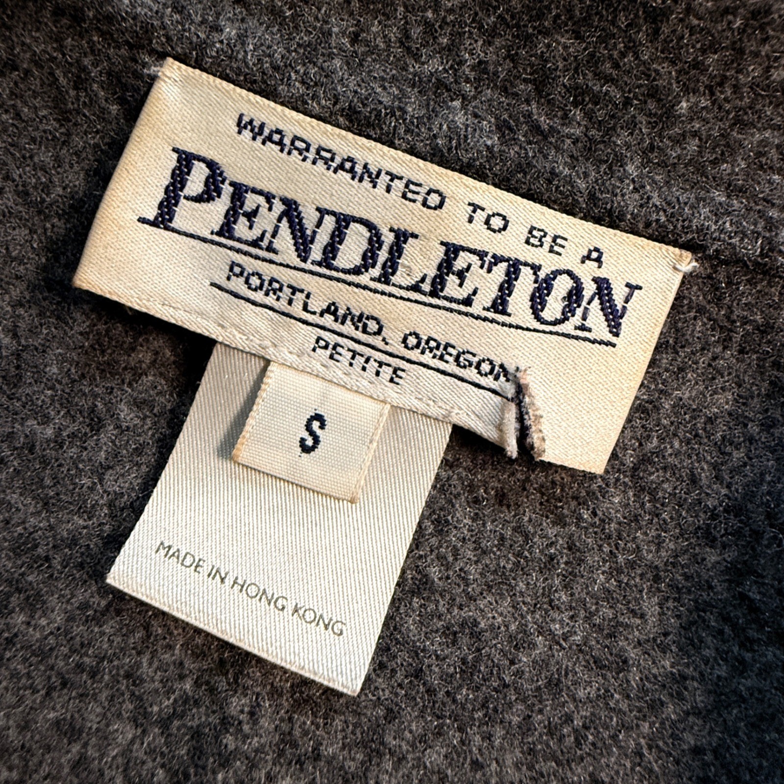 Pendleton Petite Button Blazer Jacket Gray Textur… - image 2