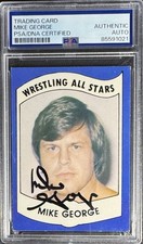 MIKE GEORGE 1982 WRESTLING ALL STARS SIGNED ROOKIE RC #29 PSA DNA AUTHENTIC AUTO