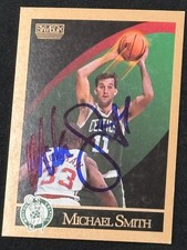Michael Smith Hand Signed Boston Celtics Rookie Card 1990-91 Skybox - #24 (RC). rookie card picture