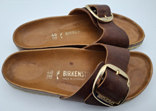 Birkenstock Big Buckle Cognac/Mahogany Oiled Leather Madrid UK 7 EUR 40 Narrow