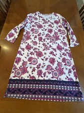 Floral Print Long Sleeve Dress with Border Detail