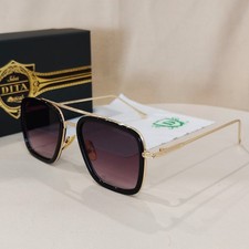 DITA Sunglasses FLIGHT Aviator Black Gold Frame Dark Lens Glasses Free Case