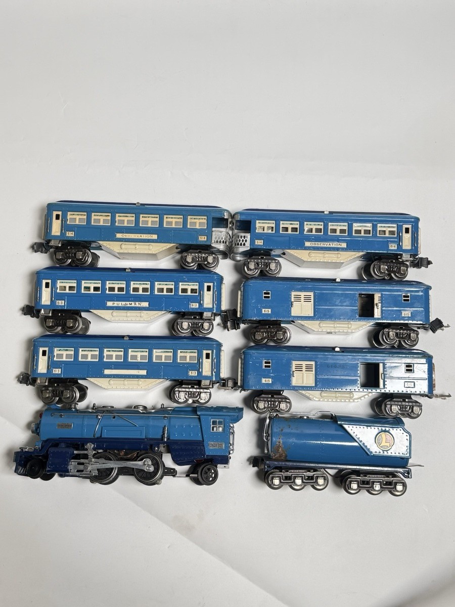 MTH LIONEL LINES TINPLATE BLUE COMET 263 NICKEL LOCO/TENDER 6 CAR