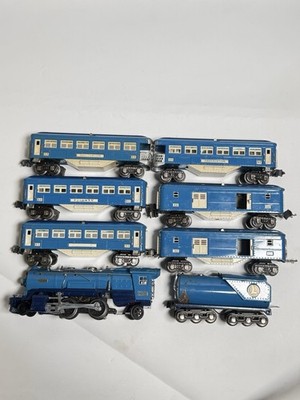 MTH LIONEL LINES TINPLATE BLUE COMET 263 NICKEL LOCO/TENDER 6 CAR