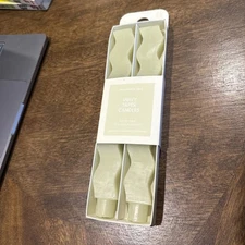 10” Set of 2 Pastel Pistachio Green Wavy Shaped Taper Candle Room Essentials