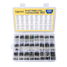 Electrolytic Capacitor Assortment Kit 24 Values 240Pcs 0.1Uf to 1000Uf 10V 16V 2