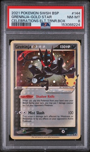PSA 8 Pokemon TCG 2021 Pokemon Swsh Black Star Promo #144 Greninja-Gold Star