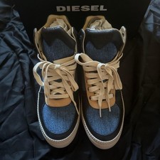 DIESEL S-Spaark Mid Sneakers Indigo Black Vacchet US 8.5 Men EUR 41