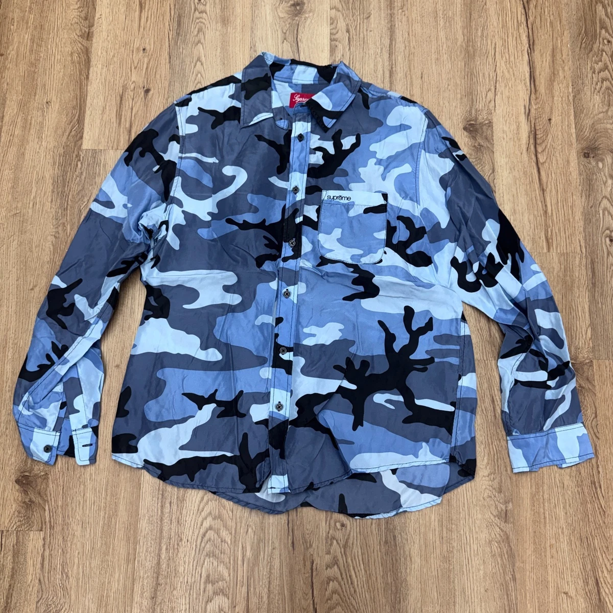 Supreme Camouflage Long Sleeve Casual Button-Down Shirts for Men