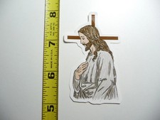 JESUS CROSS PRAY SMALL STICKER DECAL CHRISTIAN CHURCH FAITH RELIGION