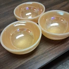 3 Fire King Peach Luster Cereal Chili Bowls 5" (4 7/8" x 2 1/2")