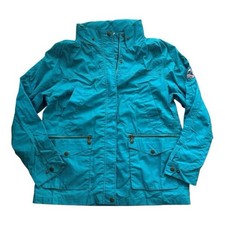 Pyrenex Damen Parka Ferry Jacke Kapuze Türkis Blau Größe L 40 Leichtgewicht