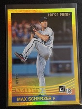 2018 Donruss #269 Max Scherzer Career Stat Line Gold /99