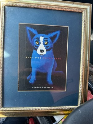 George Rodrigue Blue Dog Note Cards Paper Art Print Matted & Framed Portrait