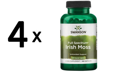 4 x Swanson Full Spectrum Irish Moss, 400mg - 60 caps (91,62 EUR/kg)