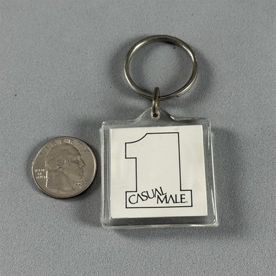 Vintage Casual Male #1 Clothing Store Old Logo Acrylic Keychain Key Ring #57443