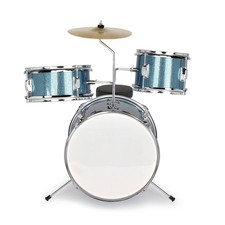 3-Piece Sky Blue Junior Kids Drum Set with Pe...