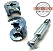 15MM CAM LOCK & 34MM DOWEL SCREW | LOCKING NUT FLAT PACK IKEA FURNITURE FIXINGS