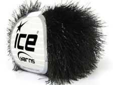 Black Eyelash Dazzle 50gr 82310 Ice Yarns Metallic Sparkle Eyelash Yarn 60yds