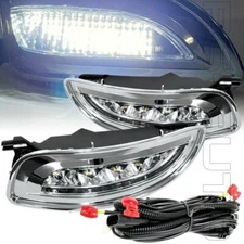 Fit 04-09 RX330 RX350 Wire Chrome Bezels Dual Color LED Clear Lens Fog Light Kit